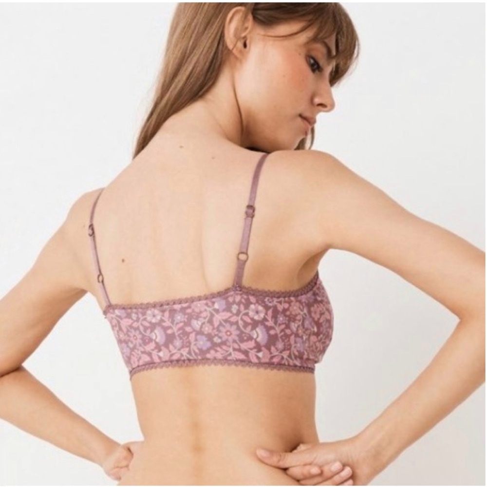 SPELL AND THE GYPSY PURPLE PINK FLORAL PRINT PULLOVER MULBERRY DAHLIA BRALETTE - Picture 5 of 7